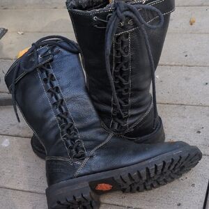 Harley-Davidson Black and Orange Boots